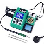 YIHUA 982 Precision Soldering Iron Station Kit with Digital LCD Display, 210 Soldering Tip Cartridge Compatible, Solder Wire Dispenser and, 4 Memory Channels, Auto Shutdown, Rapid Heating