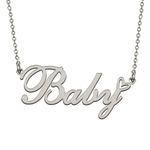 HUAN XUN Stainless Steel Heart Pendant Name Necklace Personalized Made Gifts for My Mother Baby