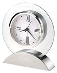 Howard Miller Brayden Alarm Table Clock 645-811 – Modern Glass with Quartz, Alarm Movement