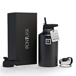 Iron Flask Sports Water Bottle - 1890 ml, 3 Lids (Straw Lid), Vacuum Insulated Stainless Steel, Double Walled, Thermo Mug, Metal Canteen