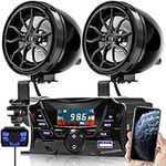 GoHawk TS3 Gen.3 Motorcycle Weatherproof Bluetooth Speakers 7/8-1.25 in. Handlebar Mount MP3 Music Player Sound Audio Stereo Amplifier System ATV UTV w/AUX, USB, Micro SD, FM Radio, 2-Speaker