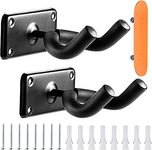 Skateboard Wall Hanger Ski Hanger and Guitar Hanger Organized Wall Mount for Guitar, Skateboard, Long Board, Skis, Snowboards, Water Skis and More,2 Pack (Type 1)