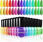 Morovan Nail Polish Set Fingernail: Air Dry 15 Bright Colors 7ml Regular Nail Polish Non Gel Bulk Nail Polish Kit Finger Nail Polish Gift Set for Women