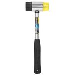 Deli DL5340 40mm Double-Faced Soft Hammer Mallet with Rubber Head and Rubber Coated Steel Pipe Handle for Leather Crafts Watch Jewelry Flooring Installation