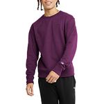 Champion Men's, Powerblend, Fleece, Crewneck Sweatshirt (Reg. Or Big & Tall) Pullover Sweater, Plum Port C Logo, L