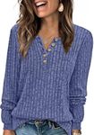 XIEERDUO Tunic Sweaters for Women Casual Sweater Cozy Long Sleeve Sweatshirts Fall Travel Outfit Loose Fit Dark Blue S