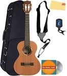 Kala KA-ASCP-C Solid Cedar Top Pau Ferro Concert Ukulele with Hard Case, Strap, Tuner, Austin Bazaar Instructional DVD, and Polishing Cloth