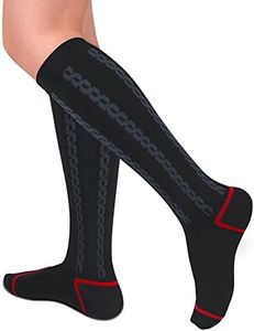 Compression Socks for Women & Men 30-40 mmHg Graduated Knee High Circulation Support Stockings for Hiking,Running,Nursing,Athletic(S, Stripes Black)