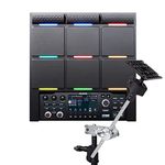 Alesis Strike Multipad + Multipad Clamp - 9-Trigger Percussion Pad with RGB Backlighting, Sampler, Looper, and Mounting System with 15-Inch Boom Arm