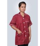 Hangerage Unisex Apron Lab Coat Maroon - Short Sleeves Pack of 1 (XL)