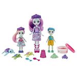 Enchantimals Family Toy Set, Tinsley Turtle Doll (6-in) with Little Sibling Dolls (4-in) and 3 Sea Turtle Animal Figures