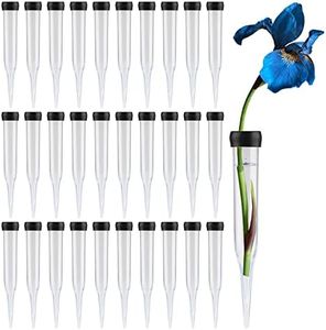 Fyihoxi 30 piezas de flores tubos de plástico,Tubo de flores reutilizables,Tubos de ensayo de plástico transparente,Tubos de agua Tubos florales para flores con tapones para plantas de arreglo floral