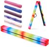 ZELUS Rainbow 8 ft Folding Gymnastics Balance Beam, Water-Resistant Suede & High Density EVA for Kids, Beginners & Professional Gymnasts, Hinge Connection & Non-Slip Base