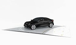 WOWPAPERART Pop Up 3D Greeting Card for Tesla Model 3 New Owners - Love, Birthday, Christmas, Congratulations, Surprise - Blank Insert Personalized Message - 5x7 Inches (3 - Black - 19" - aB)