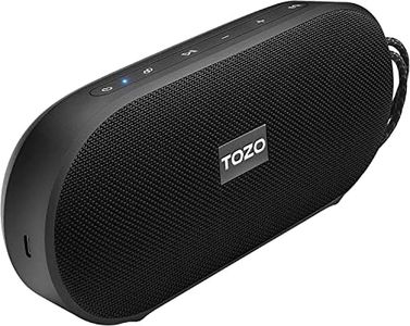 TOZO PA1 Bluetooth Speaker with 20W Stereo Sound, 25H Playtime, IPX7 Waterproof Portable Wireless Speaker with EQ Mode APP Control, Dual Pairing Two Speakers for Home, Outdoor Travel, Black