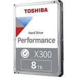 Toshiba X300 8TB Performance & Gaming 3.5-Inch Internal Hard Drive – CMR SATA 6 GB/s 7200 RPM 256 MB Cache - HDWR480XZSTA