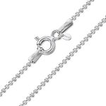 Amberta 925 Sterling Silver 1.2 mm Ball Bead Chain Necklace Size: 14 16 18 20 22 24 28 32 36 inch / 36 40 45 50 55 60 70 80 90 cm (20inch/50cm)