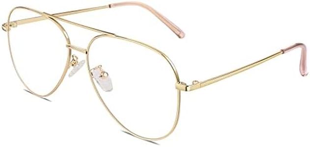 GQUEEN Monturas Gafas Hombre Mujer Moda Clásicas Metal Aviador Gafas de Lente Transparente UV400