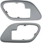 RLB-HILON Interior Door Handle Trim Bezel Compatible with Chevy GMC Silverado Suburban Tahoe Yukon C1500 C2500 C3500 K1500 K2500, Replace 15708080 15708079, Gray Color