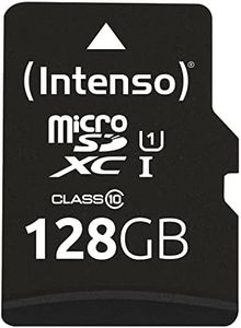 Intenso Premium Scheda di Memoria microSDXC da 128 GB Class 10 UHS-I (con Adattatore SD), Nero