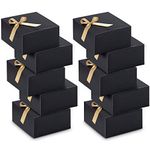 Gift Boxes with Lids, WantGor 10 Pack 8x8x4inch Kraft Paper Gift Wrap Boxes for Gifts, Bridesmaids, Chocolate, Cupcake, Crafting (Black)