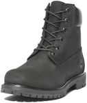 Timberland Women's Premium 6 Inch Lace Up Waterproof Boot, Black Nubuck, 8 Medium