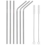 The Green Chapter Straws Stainless Steel Metal | Reusable Straw for Drinking | Dishwasher Safe | Non Toxic Gifts (3 Bent + 3 Straight + 2 Brushes)