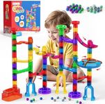 Marble Run – 109PCS STEM Educational Toy Set for Boys & Girls, Transparent Marble Maze & Race Track with 60 Marbles, Construction Building Blocks, Birthday Gift for Kids Ages 3 4 5 6 7 8 + Years Old