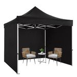 THESHELTERS - 10x10ft / 3x3 mtr Pop up Canopy Outdoor Tent with 3 Sidewalls | Portable Heavy Duty Waterproof Tent | Foldable Canopy Gazebo Tent with Instant Shelter for Lawn, Garden Decoration (Black)
