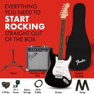 Squier Stratocaster Electric Guitar Pack – Beginner Bundle