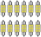 CGEAMDY Super Bright White Vehicle Interior Mini Bulbs Kit, 12 Pcs Car LED Lights, 5630 9SMD LED Replacement Bulbs for Car Truck Dome Map Door License Plate Courtesy Lights Bulbs (39mm)