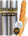 Eparé Baguette Pan for Baking - 15" x 6.5" Nonstick Bread Pans for Homemade Bread - Long Italian Bread Pan & French Bread Baker's Tray - Baquette Baking Pan Tool (US Company)