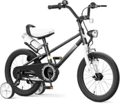 Glaf Kids Bike Bicycles for Boys Girls Toddler Bikes with Training Wheels 12 14 16 Inch for 3+ Years Old with Bell Water Bottle and Adjustable Seat Handlebar (Black, 14 Inch)