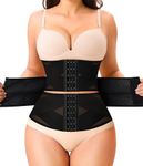 LODAY Waist Trainer for Women Corset Shapewear Tummy Control Body Shaper Cross Mesh Segmented Waist Cincher Postpartum Girdle(Black Segmented Band,XXX-Large)