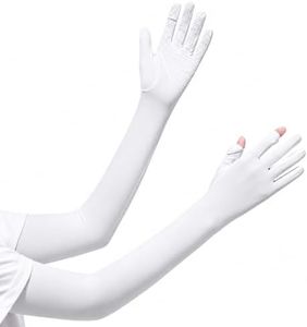 apaepr Ultra Thin Full Finger UV Protection Gloves Driving Gloves Women, Breathable Touchscreen UPF Glove Sun Protection Glove (Grey, One Size)