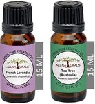 All Naturals Acne-Control Combo | French Lavender & Australian Tea Tree Essential Oils (15 ML each) | For Oily, Acne-prone skin & Dandruff, Fungus & Itchy Scalp