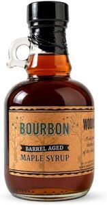 WOOD'S Vermont Bourbon Barrel Aged Maple Syrup – Premium Maple Syrup with Rich Flavor & Subtle Bourbon Notes – Ideal for Pancakes, Desserts, and Cocktails – 8.45 oz