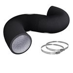 Daisypower 6 Inch Dryer Vent Hose,6.5 Feet Aluminum Insulated Air Ducting Hose Tube for HVAC Heating Cooling Ventilation and Exhaust,Grow Tent and Fan Filter,2 Clamps Included