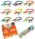 UpBrands Fidget Toys Double Tour Zipper Bracelets, Party Favors for Kids, Quiet Classroom Prizes, School Students Rewards, Easter Basket Stuffers, Goodie Bags, Easter Egg and Pinata Fillers (Bi-color)