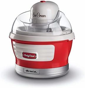 Ariete 643/00 - Máquina de helado party time, para preparar helados, sorbetes y helados de yogurt, tiempo de preparación 30 minutos, capacidad 1,5 L, roja