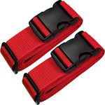 TRANVERS Ultra Long Heavy Duty Luggage Straps for Suitcases/Uprights/Duffels/Bags, 79" Adjustable Travel Packing Belts for Cargo Safety, Sturdy Baggage Strap Belts Multi-Pack, 2-pack, Red, 200cm