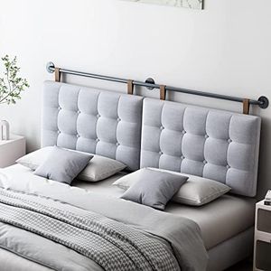 BSHOMGI King Headboard Only Headboards for King Size Bed Wall Mounted Headboard with Gray Button Tufting Hanging Head Board for Bedroom(Gray, King)