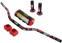 JFG RACING Motorcycle Handlebar 1 1/8" 28mm Fat Bar + Dirt Bike Grips + Handlebar Pad + Handle Bar Riser For CR CRF KX KXF RMZ