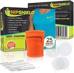 NIPSHIELD Nipple Covers for Running 25-Pack - Anti Chafing Nip Guards for Jogging - Larger 35mm Running Nipple Shields - Sweat, Water- Resistant Nipple Pads - Disposable Travel Friendly Nip Protectors