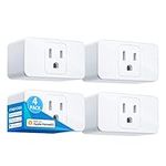 meross Smart Plug, Compatible with Apple HomeKit, Alexa, Google Assistant, SmartThings, Voice Control, Timer & Schedule, 4 Pack