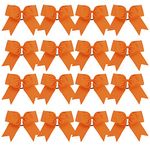 Cheer Bows 6 Inch Ponytail Holder Hair Tie 16 Pcs Hair Bow Cheerleader Bows Hair Tie (Orange)