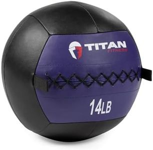 Titan Fitness Soft Leather Medicine Wall Ball 14 lb. Durable, Endurance, Cardio, Core Strength