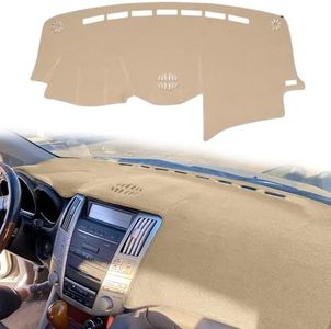 HanLanKa Dash Cover Custom Fit for 2004-2006 Lexus RX330,2007-2009 RX350, 2006-2008 RX400h,Dashboard Cover Mat Pad with Center Speaker Holes(Beige)