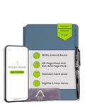 Rocketbook PRO 2.0 Reusable Digital Notebook - Smart Notepad A5 Blue, Wirebound Note Book To Do List Pad, Dotted and Lined Paper with Frixion Erasable Pen and Wipe, Office Gadget with Rocketbook App