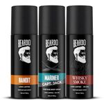 BEARDO Men Body Spray Gift Set , (120Ml X Pack Of 3) | Bandit, Mariner Capt Jack & Whisky Smoke Body Spray Pack | Giftset | Long Lasting Spicy Scent Liquid Deodrant, 360 Millilitres